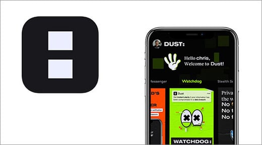 Dust sexting app logo and screenshot